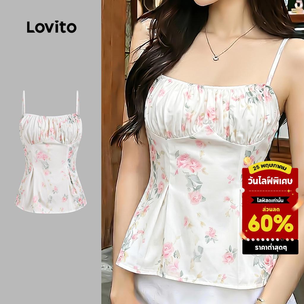 Barbie™ X Lovito แคชชวล เสื้อลําลองหรือกางเกงลําลองลายกระเป๋าสําหรับฤดูใบไม้ผลิ/ฤดูร้อน เสื้อหรือกางเกงผู้หญิง เกาหลี อินเทรนด์ PSBL2PAD031