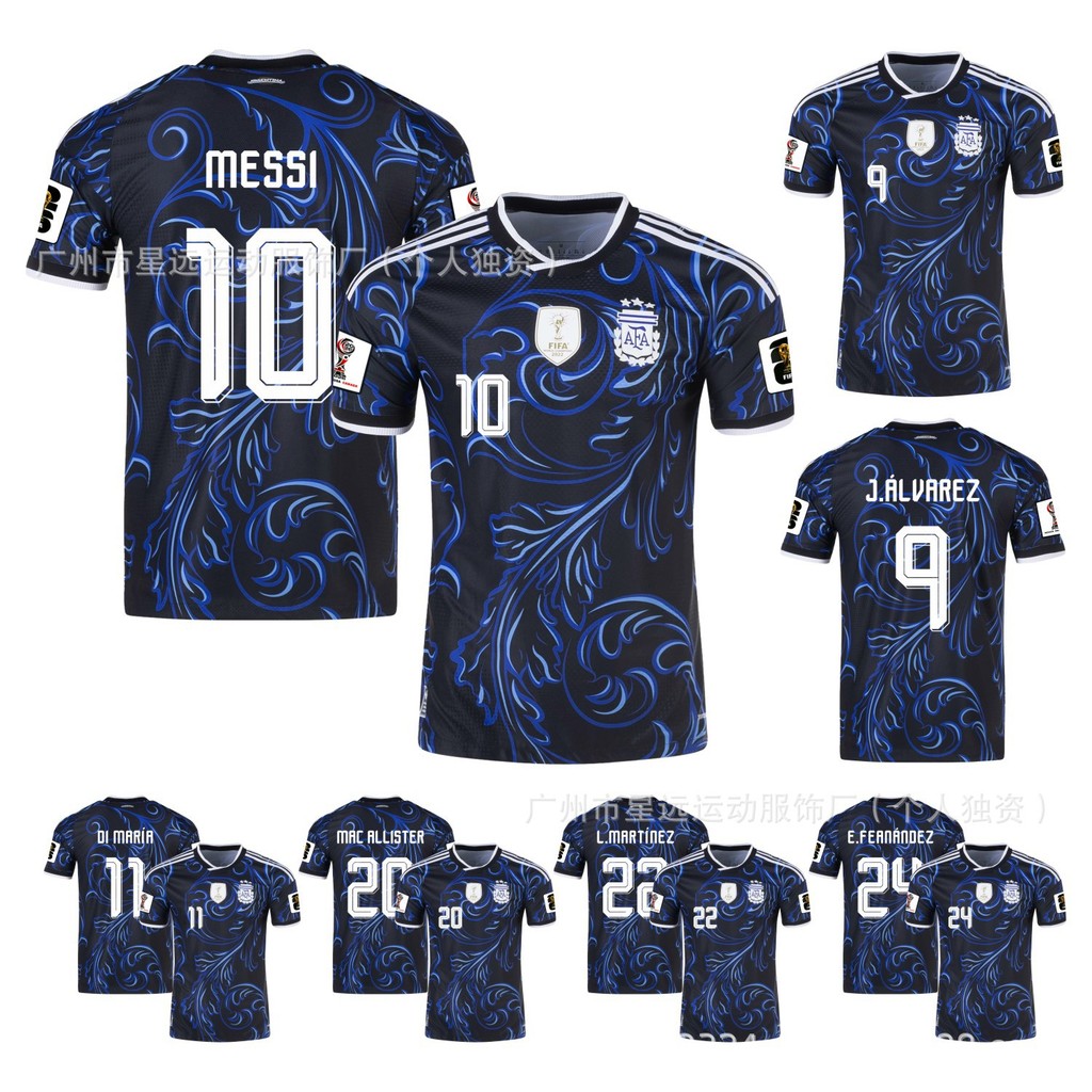 2627 Argentina World Cup Away Jersey Player Edition Messi Messi Football Jersey Top Short Sleeve Printing