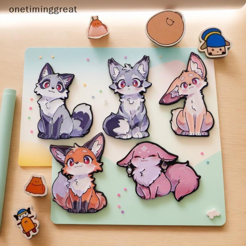 Onetiminggreat น่ารัก Fox Enamel Pins เข็มกลัดโลหะ Bapa หมวกกระเป๋าคอปกป้ายเครื่องประดับคอลเลกชันของ