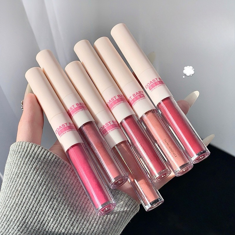 V-shop: ลิปกลอสแบบสองด้าน-ลิปกลอสแบบสองด้าน มีหลายเฉดสีให้เลือก สร้างลุกลิปได้หลากหลาย🔹 มีหลายเฉดสีให้เลือกCA-2424