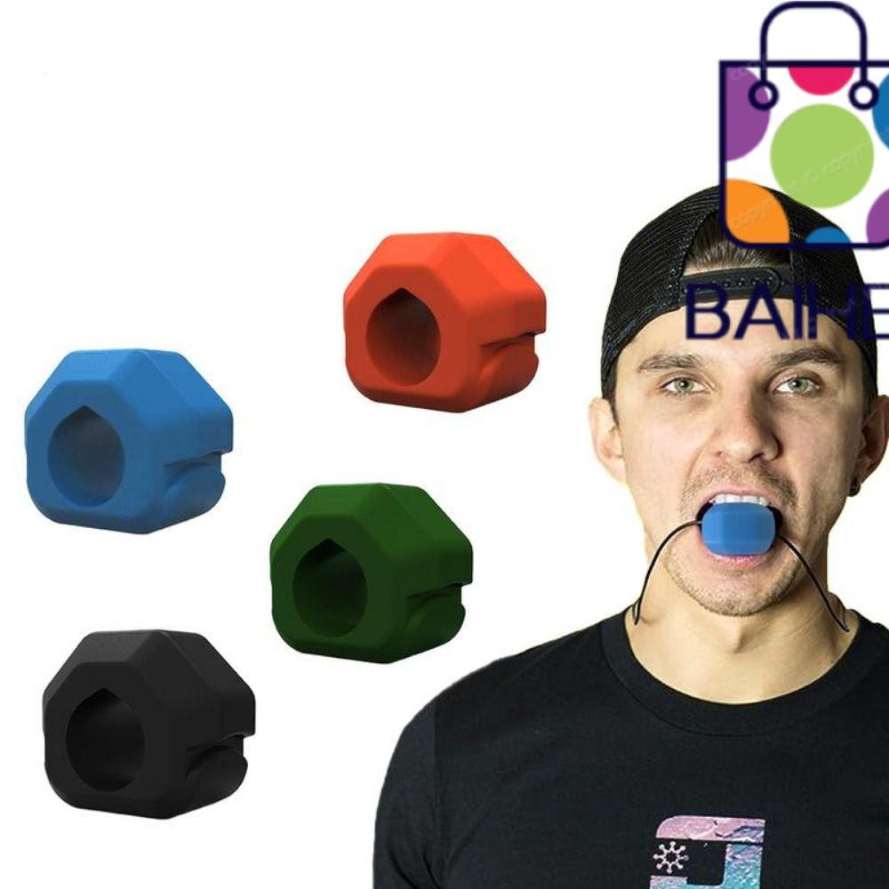 BAIHEE Jawline Exerciser, Gum เม็ด Anti-stress Jaw Trainer, Exerciser Shaper BPA ฟรีซิลิโคนนวด Ball 
