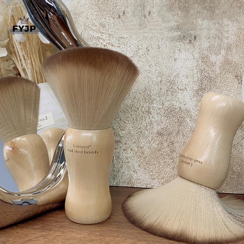 FYJP Professionals Fluffy Nails Art Brush Round Wood Handle Dust Cleaning Makeup Brush Nails Accesso