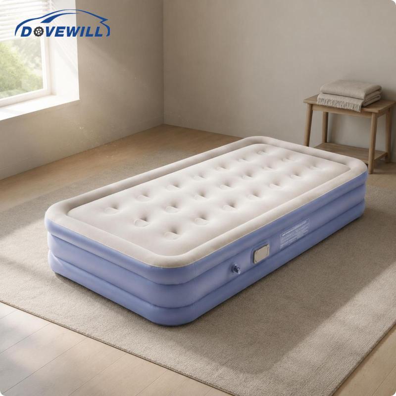 [Dovewill] ที่นอนลมพร้อมปั๊มแบบบูรณาการ Fast Inflation Blow Up Bed ความจุคู่สําหรับ Camping Guest Sl