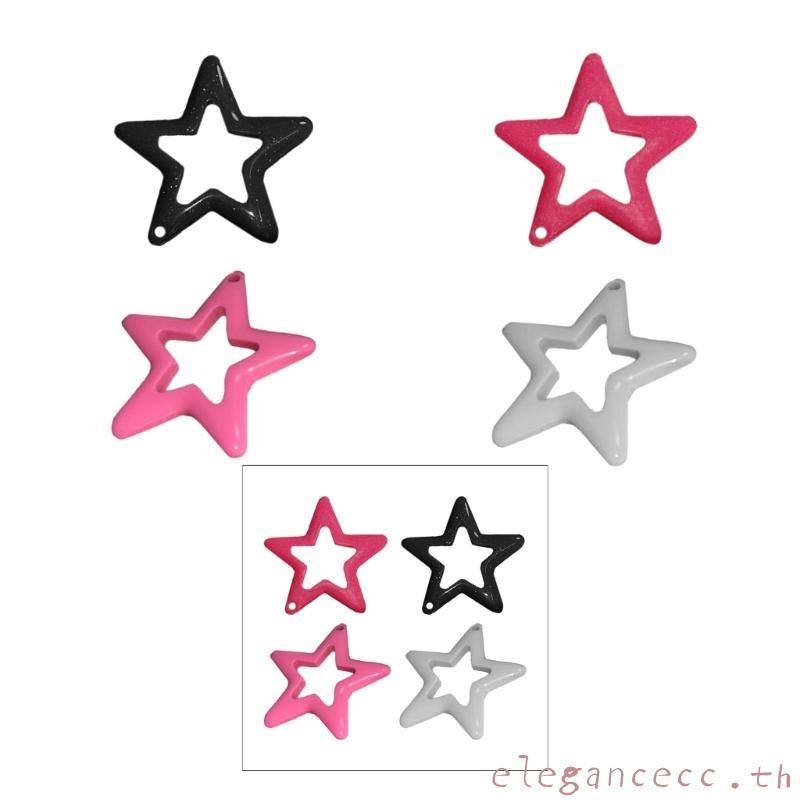 ELEGAN Star ลูกปัดกรอบ Y2K Hollow Star Charm สําหรับสร้อยคอสร้อยข้อมือต่างหูเครื่องประดับทําหวานเย็น