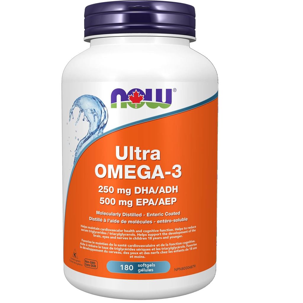 ตอนนี้ s Ultra Omega-3 1,000mg, 500EPA/250DHA, 180gel