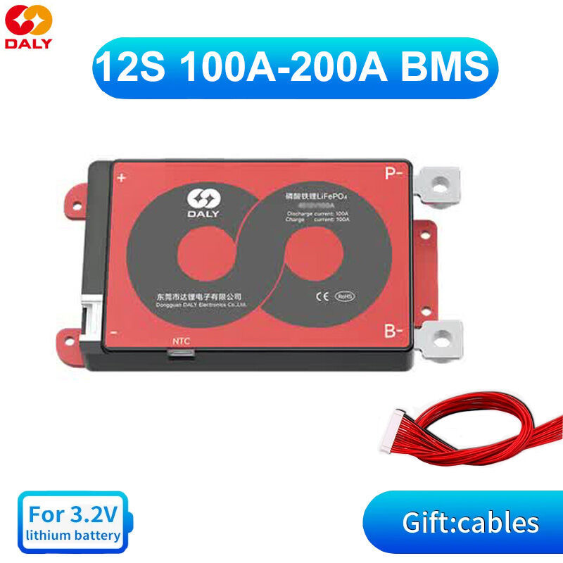 Daly 36V 12S LiFePO4 BMS 100A 150A 200A กันน้ํา BMS พร้อม Balance พอร์ตทั่วไป