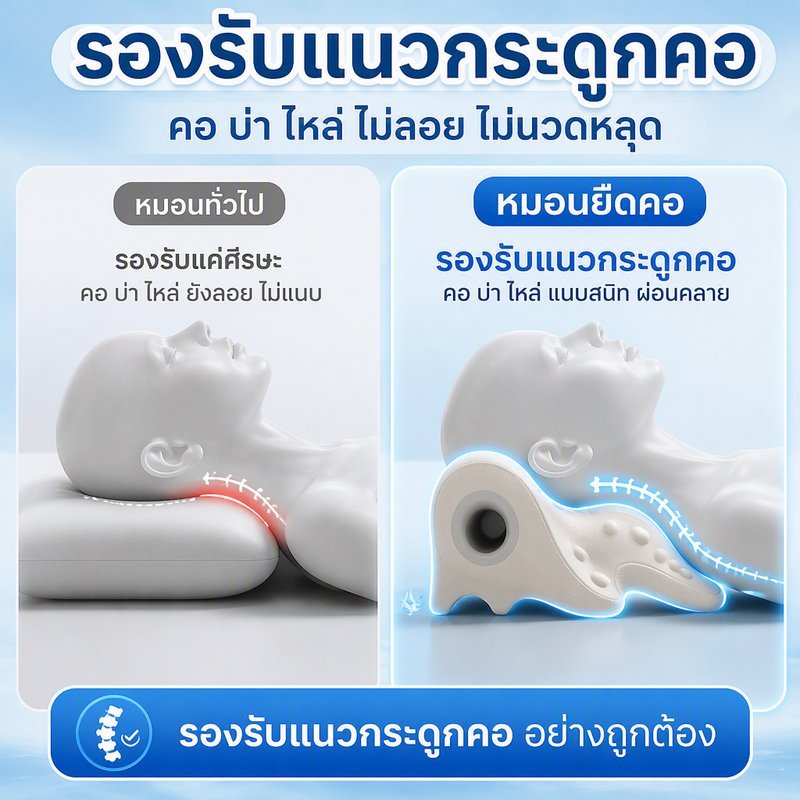 W Shape Neck Stretch Pillow EVA Acupressure Support EMS Pulse Smart Display แบบพกพา