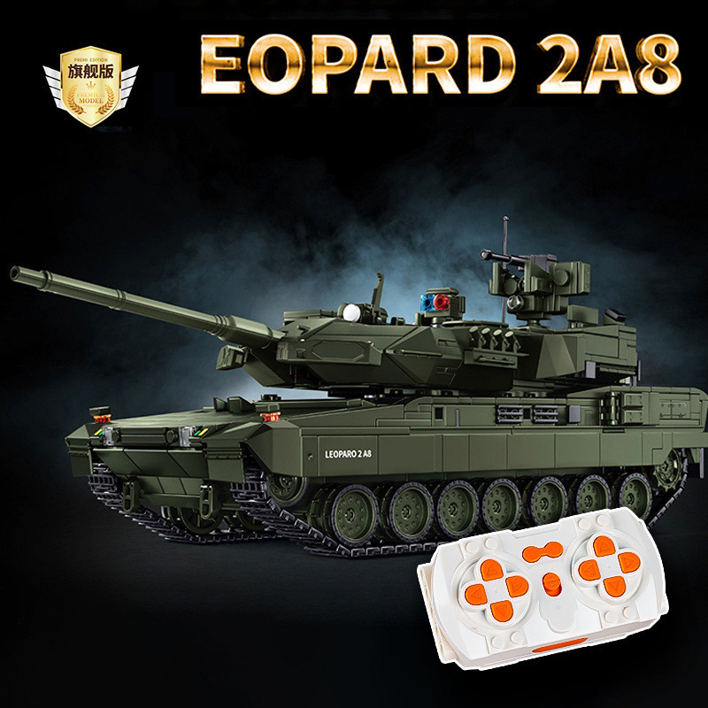 12GO96012 รถถังหลัก Leopard 2A8 ของเยอรมัน โมเดลของเล่นตัวต่อประกอบระดับความยากสูง