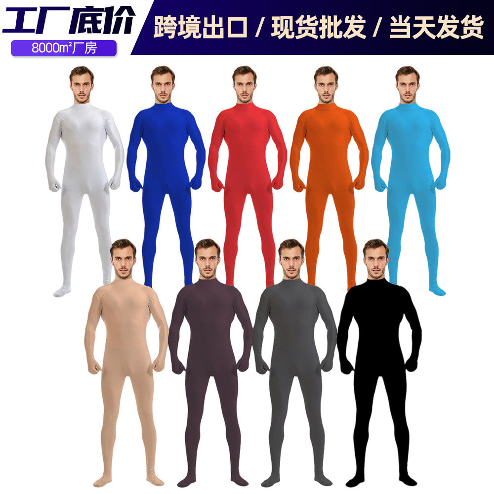 万圣节半包连体衣zentai纯色衣服舞蹈服舞台表演服打底紧身衣Halloween half-bodysuit zentai plaindsg999.th