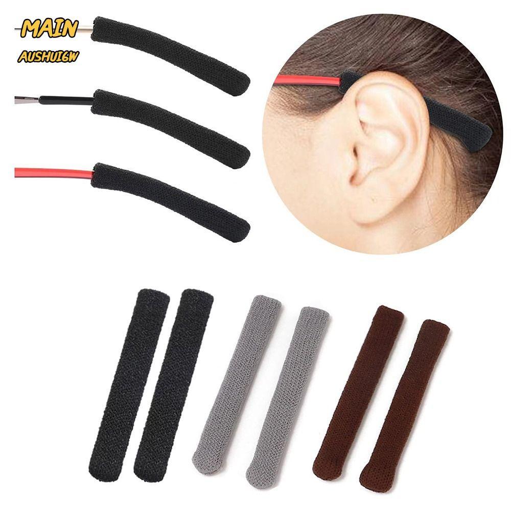 MAINAUSHUI6W 1 คู่แว่นตา Temple Tips Sleeve,ทําจากขนสัตว์ Anti-SLIP ถักแว่นตา Retainer,แว่นตาชุดขาทํ