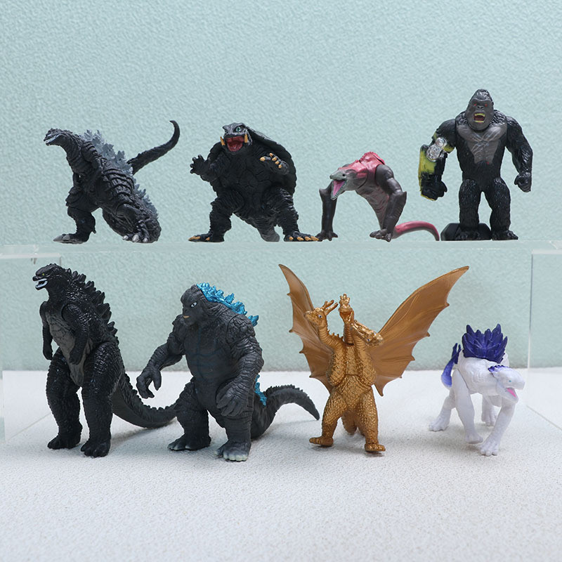 6 ชิ้น/8 ชิ้น/เซ็ต Monster Universe Godzilla King Ghidorah Shimo Skullcrawler Gamera King Kong Biollante Hedorah PVC Action Figure ตุ๊กตาของเล่น