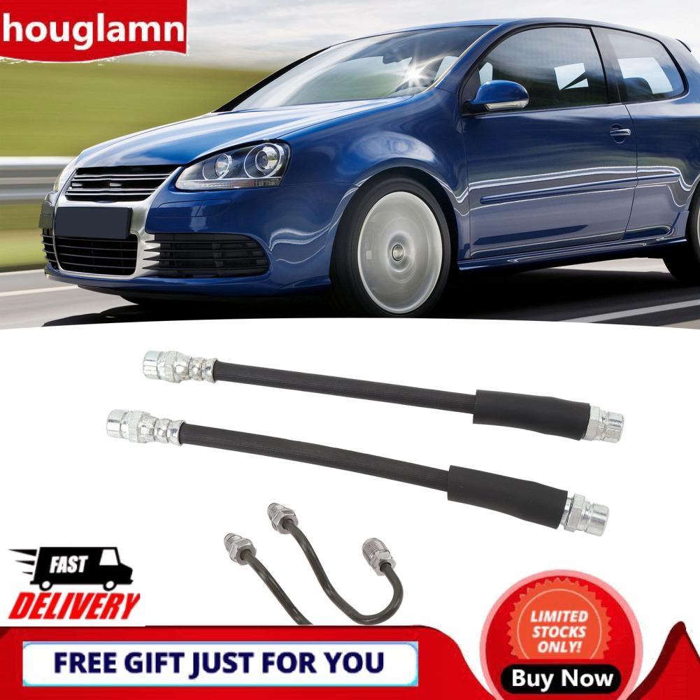 Houglamn CFTGIW สายเบรคหลังและชุดคลิป 1K0611764L 1K0611763E โลหะยางสายท่อท่อ Fit สำหรับ MK5 MK6 MK2 