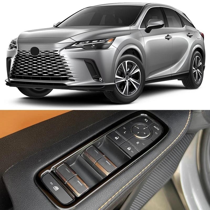 สําหรับ Lexus RX350 RX350h RX450h + RX500h 2023 2024 2025 สแตนเลสภายในประตูหน้าต่างสวิทช์ Trims Glos
