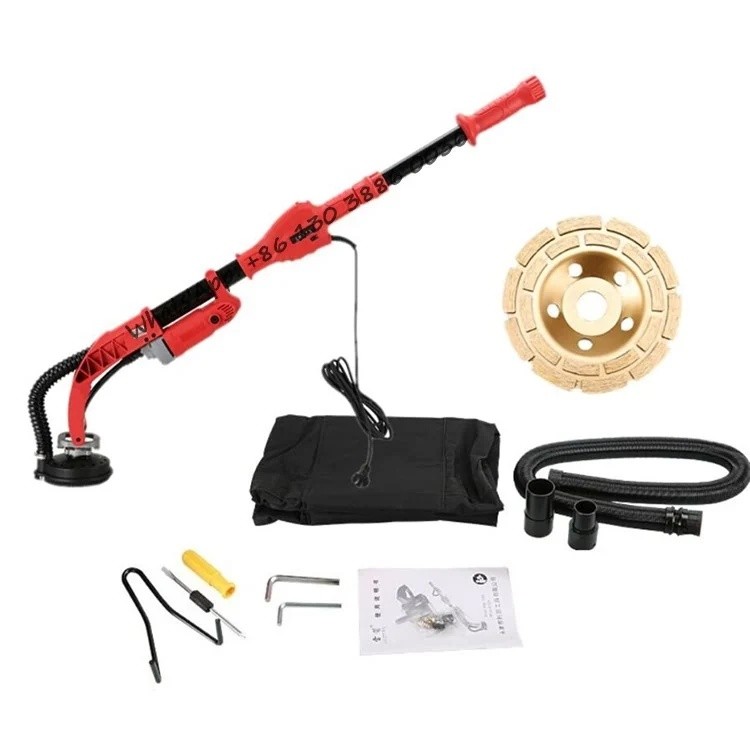 LI0E 125 มม.แบบพกพาเครื่องมือขัดมือถือยาวไฟฟ้า Drywall Sander สําหรับคอนกรีตซีเมนต์ Putty Lime Wall 