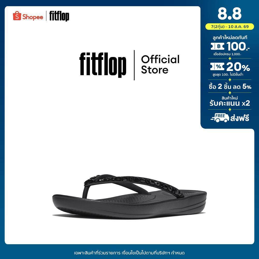 FITFLOP iQUSHION MULTI-CRYSTAL F/F รองเท้าแตะผู้หญิง รุ่น JC8-090 สี BLACK