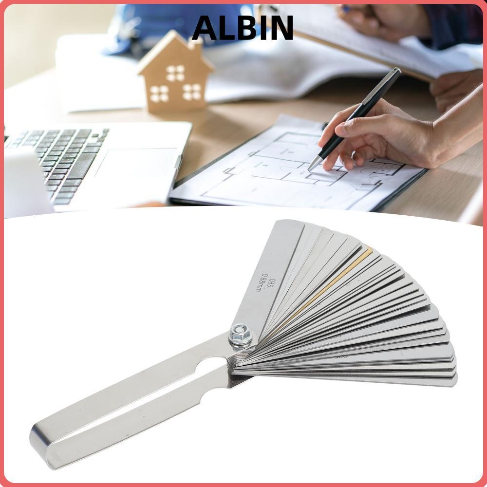 ALBIN 2 ชิ้น Feeler Gauge ชุด, 32 ใบมีดเมตริกและ Imperial Tapered Feeler Gauge, ทนทานทองแดง Filler G