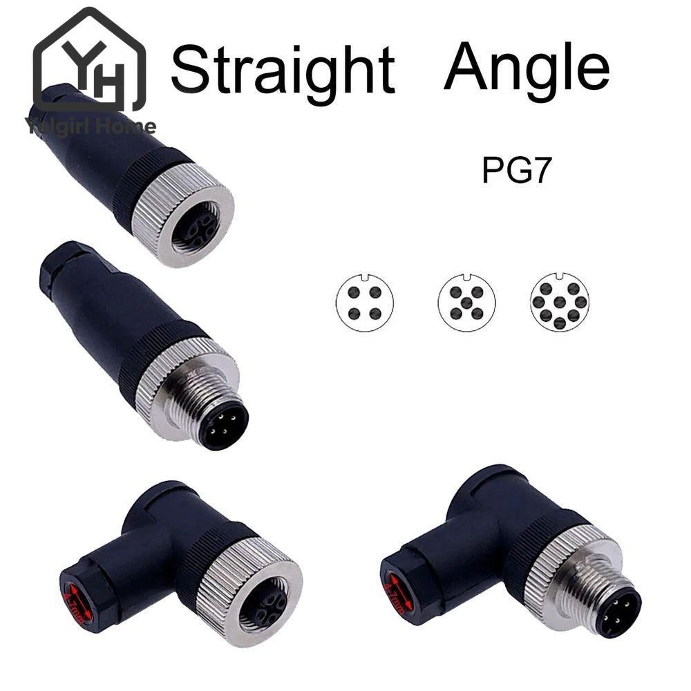 YELGIRLB M12 Sensor Connector, Connector ชายหญิงซ็อกเก็ต M12 ปลั๊กการบิน, M12 Sensor Cable Connector