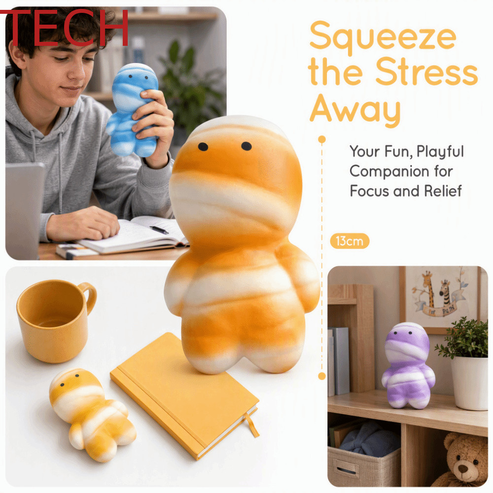 TECH Mummy Squishy ของเล่น, Pressable Super Soft Mummy Squeezable ของเล่น, ความแปลกใหม่ชื้นตลกนุ่ม Mummy ช้า Rebound ของเล่นหญิง