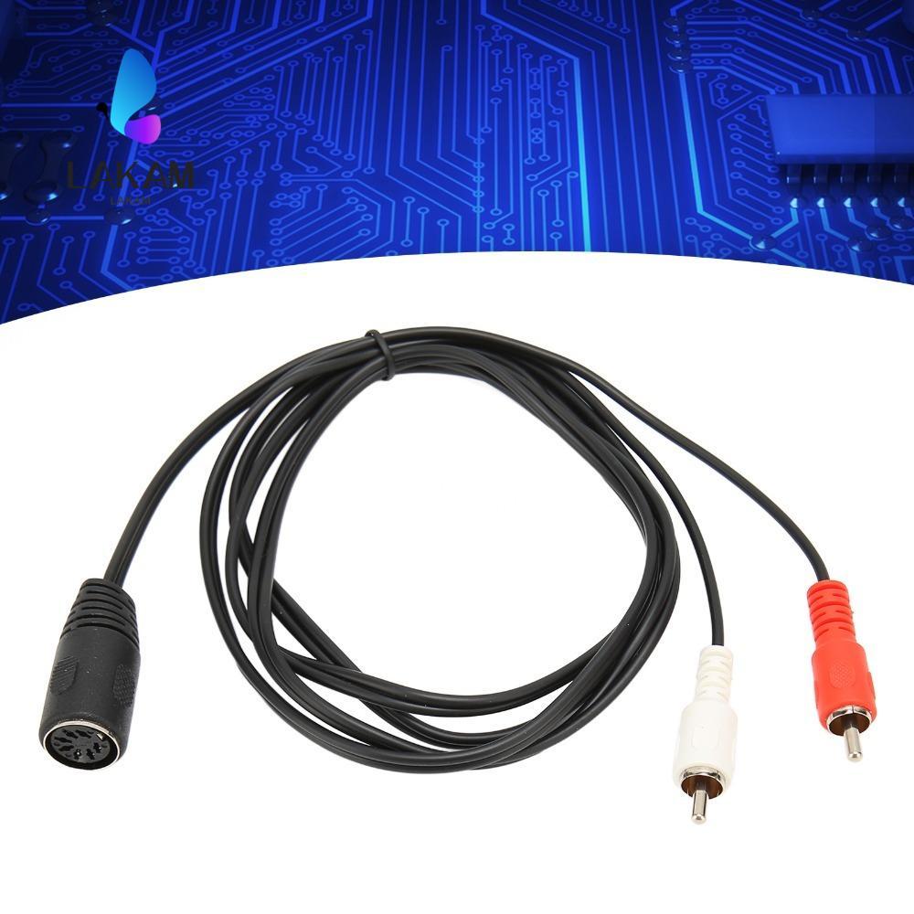 LAKAM สายอะแดปเตอร์เสียง,ปลั๊กและเล่นแบบยืดหยุ่น DIN 7 Pin Female to Dual RCA Male Cable, Profession