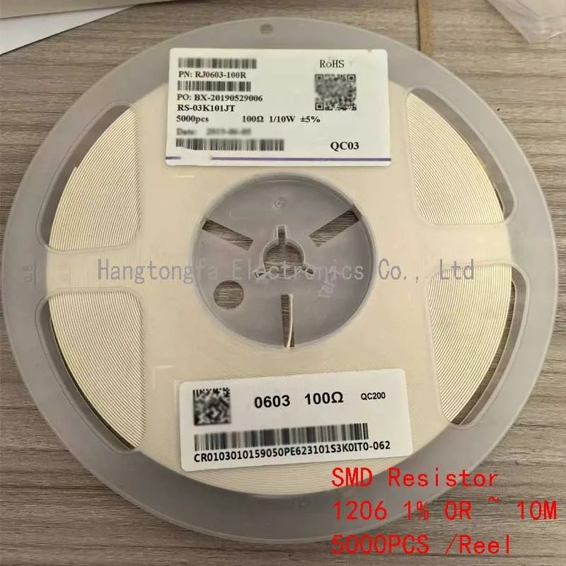 5000pcs 1206 ตัวต้านทาน SMD 0R ~ 10M 1% 1/4W 0 110 100 150 220 330 โอห์ม 1K 2.2K 4.7K 10K 100K 1R 10