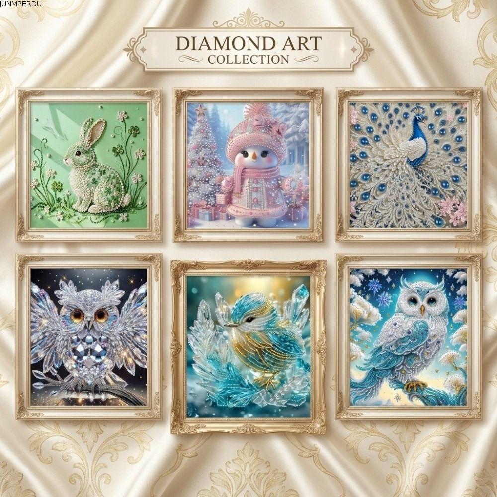 JUNMPERRD 1 Set Diamond Sticker, 5D Sparkling Diamond Painting, DIY Self-Adhesive Diamond Art Kits W