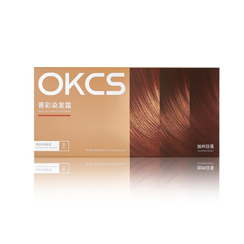 OKCS Low-Ammonia Plant Extract ครีมย้อมผม No-Bleaching Whitening Dyeing Edge Dyeing Care ที่บ้านอ่อน