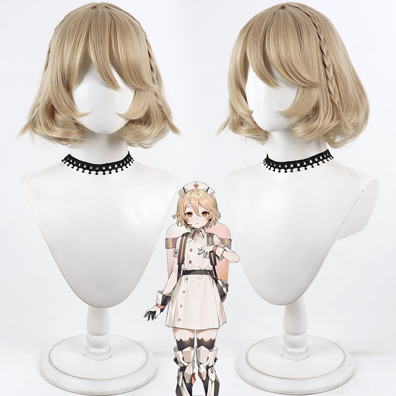 UTAU Milk Cos Wig, Simulation Scalp Slightly Curly Synthetic Cosplay Wig for Vtuber Role‑Play Costum