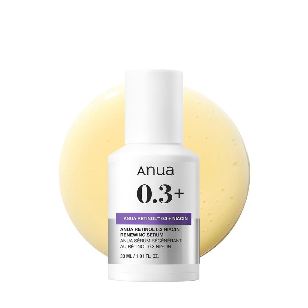 AnuaRetinolSerumforSmooth&RenewedTexture,1.01floz|0.3%Retinol,5%Niacinamide,Hydration&Glass,Gentlefo