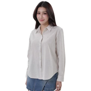 LEE เสื้อเชิ้ตยีนส์แขนยาวผู้หญิง คอลเลคชั่น Denim Obsession รุ่น LE F525WSHLN17 สีเบจ