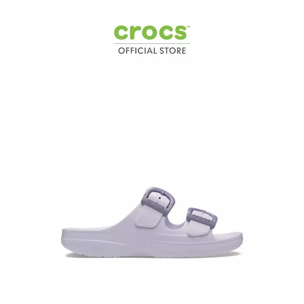 CROCS รองเท้าแตะผู้หญิง SATURDAY ENAMEL BUCKLE SANDAL - PURPLE HALO