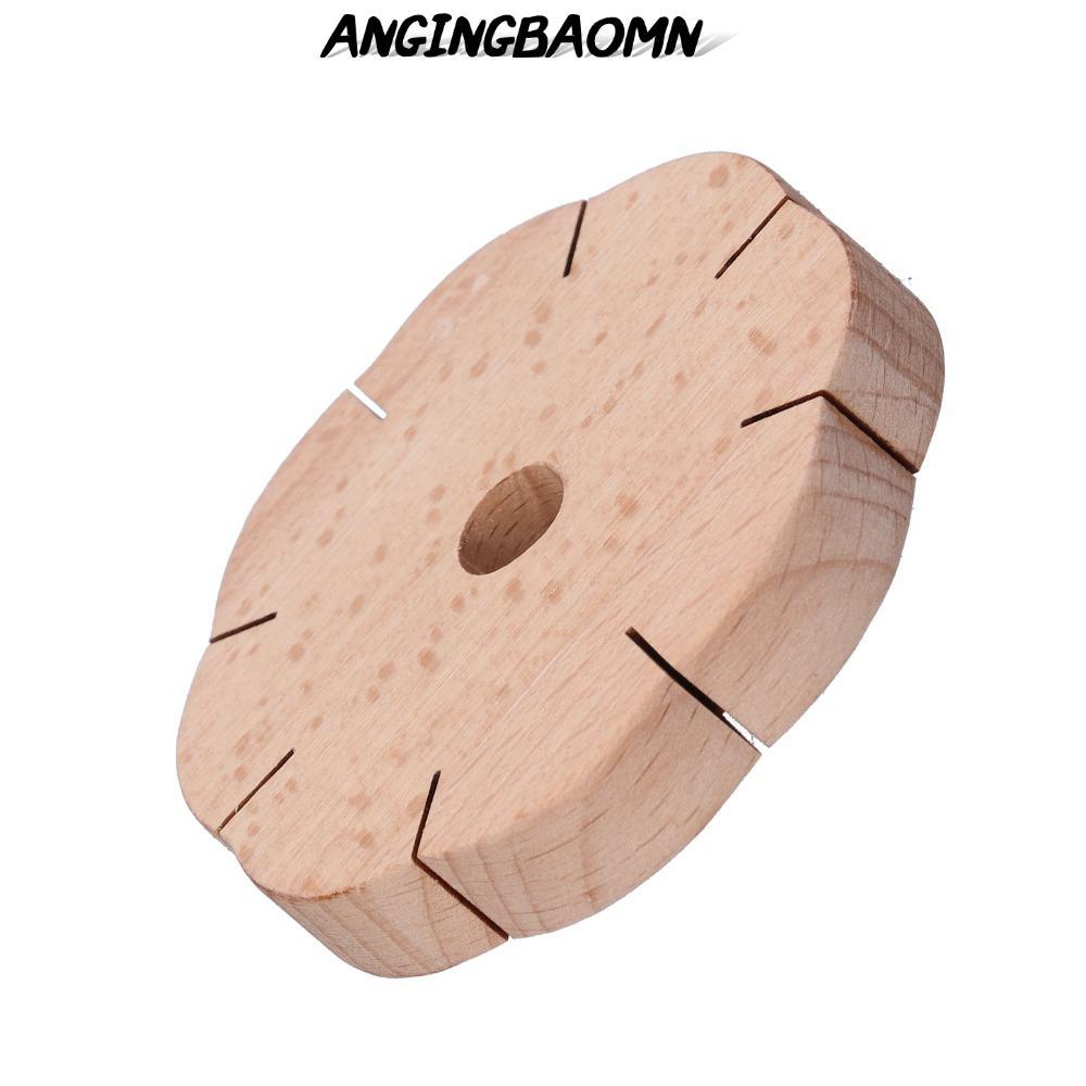 ANGINGBAOMN ชุดทําสร้อยข้อมือ 2 ชิ้น, 8 ช่องไม้ Kumihimo Disk, ทนทานทรงกลม Braiding Disk Board Handm