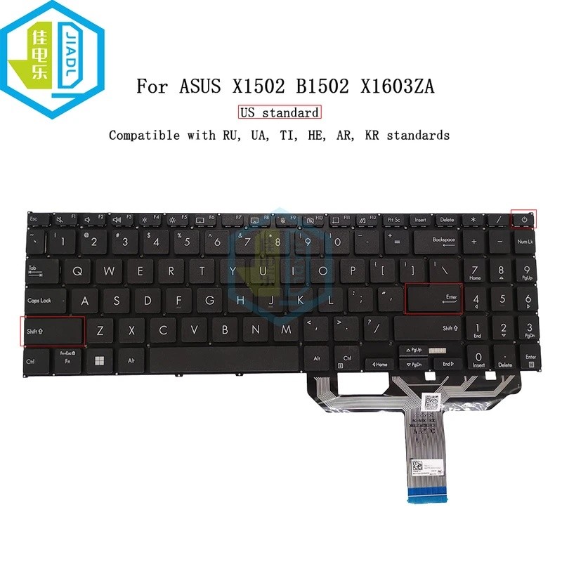 X1502 US JP RU แป้นพิมพ์สําหรับ ASUS Vivobook X1502ZA X1502VA B1502CBA 16X X1603 X1603ZA M1504 F1504