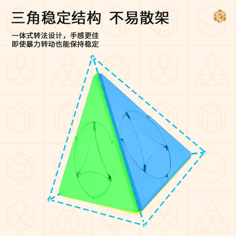 Pan-New Pyramid Rubiks Cube Triangle Pyramid สีทึบรูปทรงพิเศษ Smooth Beginner Professional