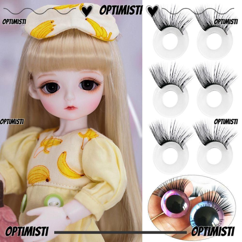 OPTIMISTIVF ขนตาปลอม, ขนตาตุ๊กตา DIY 9-30 มม., ทําซ่อมทําด้วยมือ 1 คู่ของเล่นขนตาสําหรับ Blythe