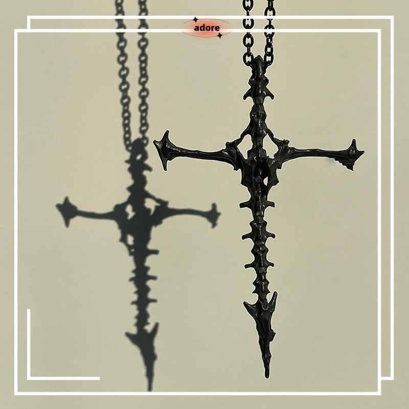ALT ใหม่ Retro Skeleton บุคลิกภาพ Cross จี้สร้อยคอสําหรับผู้ชายผู้หญิง Minimalist Punk Party เครื่อง