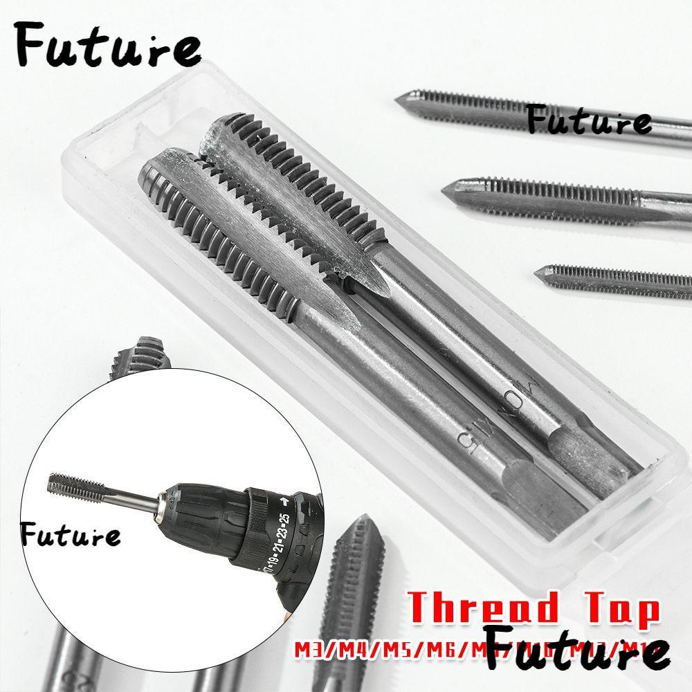 FUTURE 2 ชิ้น/เซ็ตชุดต๊าปเกลียว M3 ~ M14 ปลั๊กขลุ่ย HSS สกรูเมตริกเจาะบิต