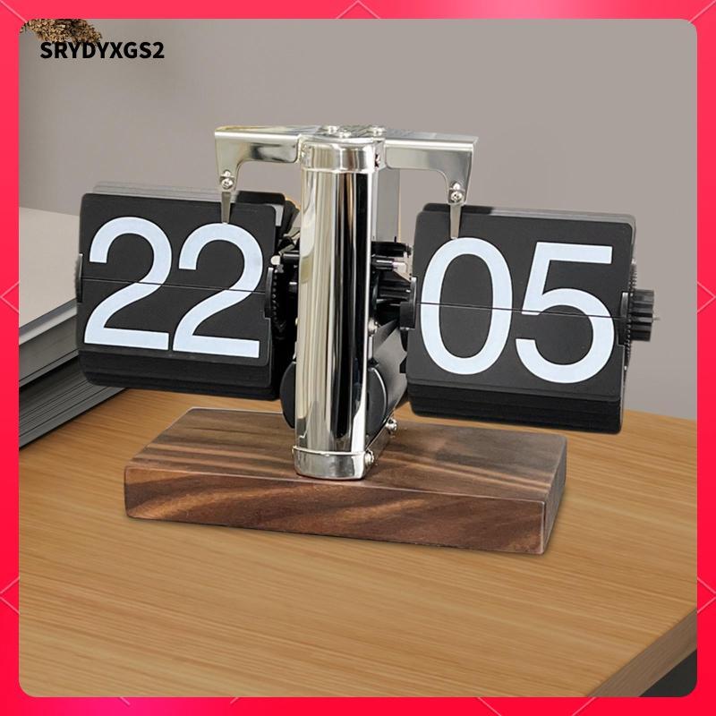 [Srydyxgs2] Flip Desk Clock Digital Auto Flip Clock Multifunctional Decor Mechanical Flip Clock for 