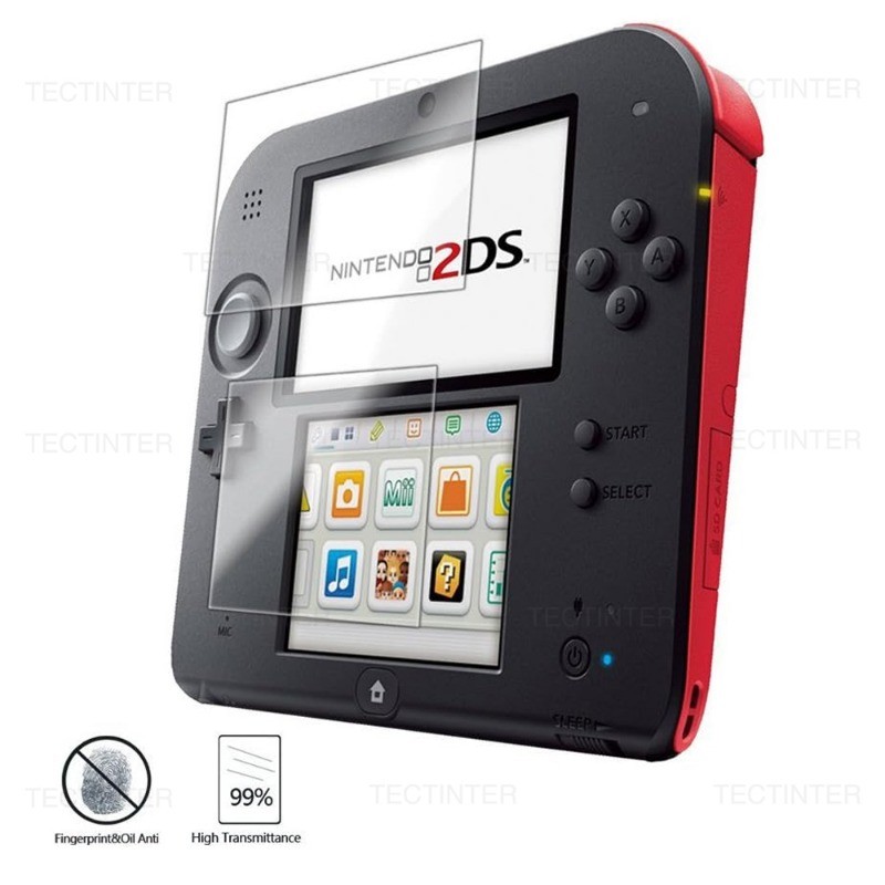 2 ชิ้น/เซ็ตป้องกันหน้าจอ LCD เข้ากันได้กับ Nintendo 2DS หน้าจอด้านบนและด้านล่างซีลป้องกันฟิล์มสําหรั