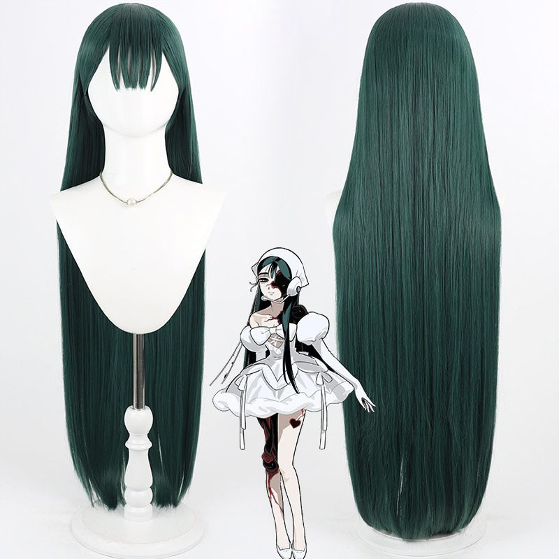 Alien Stage Sua Cos Wig, Dark Green Hair, Simulated Scalp, Heat‑Resistant Synthetic Hair, Cosplay Co