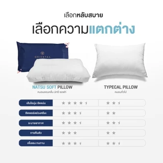 Orientas หมอนเพื่อสุขภาพ แบบลอนคลื่น Natsu Soft รุ่นนิ่มกว่าปกติ เทคโนโลยี Double Wave รองรับต้นคอ
