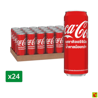 โค้ก น้ำอัดลม รสออริจินัล แบบกระป๋อง 325 มล. x 24 ชิ้น