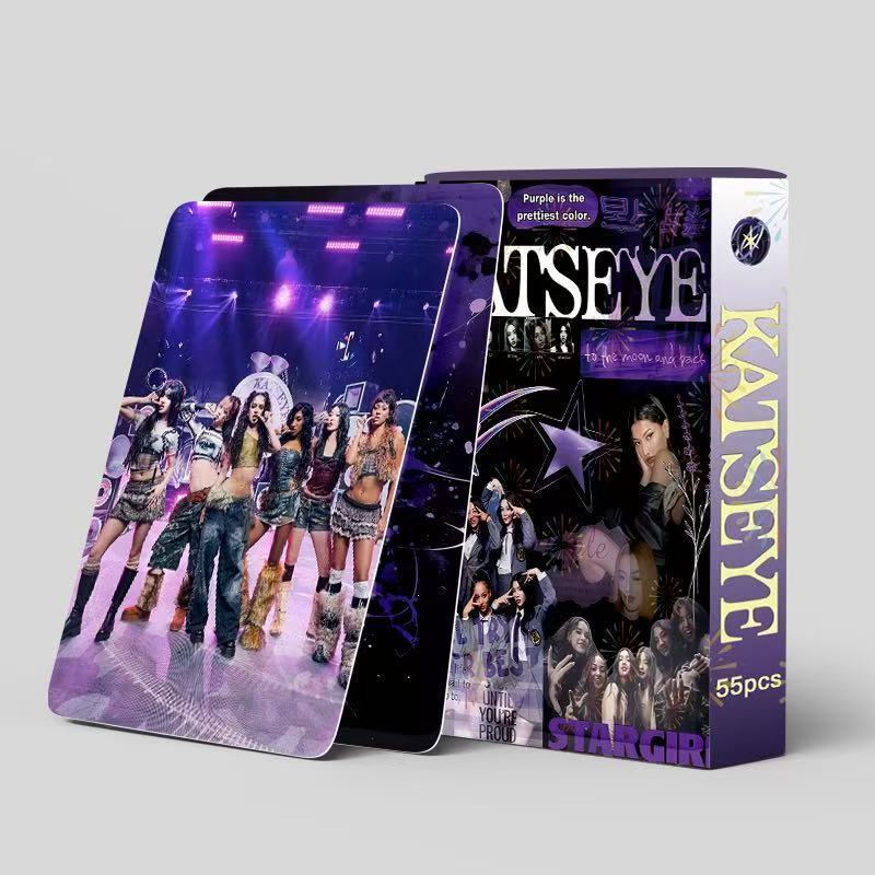 - 55 ชิ้น KATSEYE Photocards Cross-Country Girl Group Star KPOP สินค้า LOMO Collection Photocards