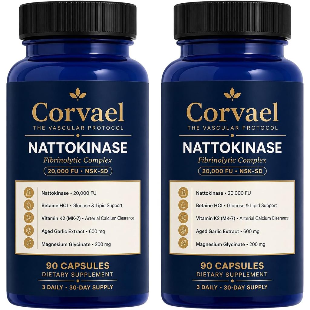 Corvael Nattokinase 2,000FU, Nattokinase Fiber-Dissolved Complex, 90 แคปซูล