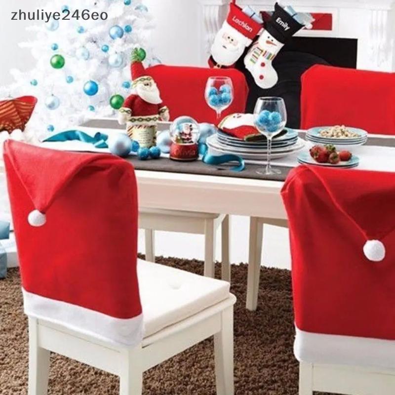 Zuliye246eo] คริสต์มาส Santa หมวกเก้าอี้ผ้าทนทานนุ่มสีขาว Trim Pompom 1/4/6/8/12Pcs สําหรับปีใหม่ Ev
