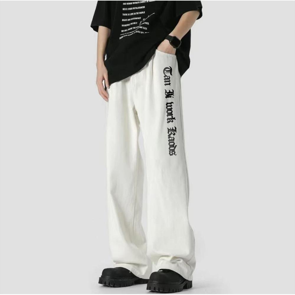 กางเกงยีนส์ผู้ชาย Baggy Jeans ไซลินไดรต์ พอดี คอปกปานกลางพอดีเก็บอย่างดี ขนาด M-3XL