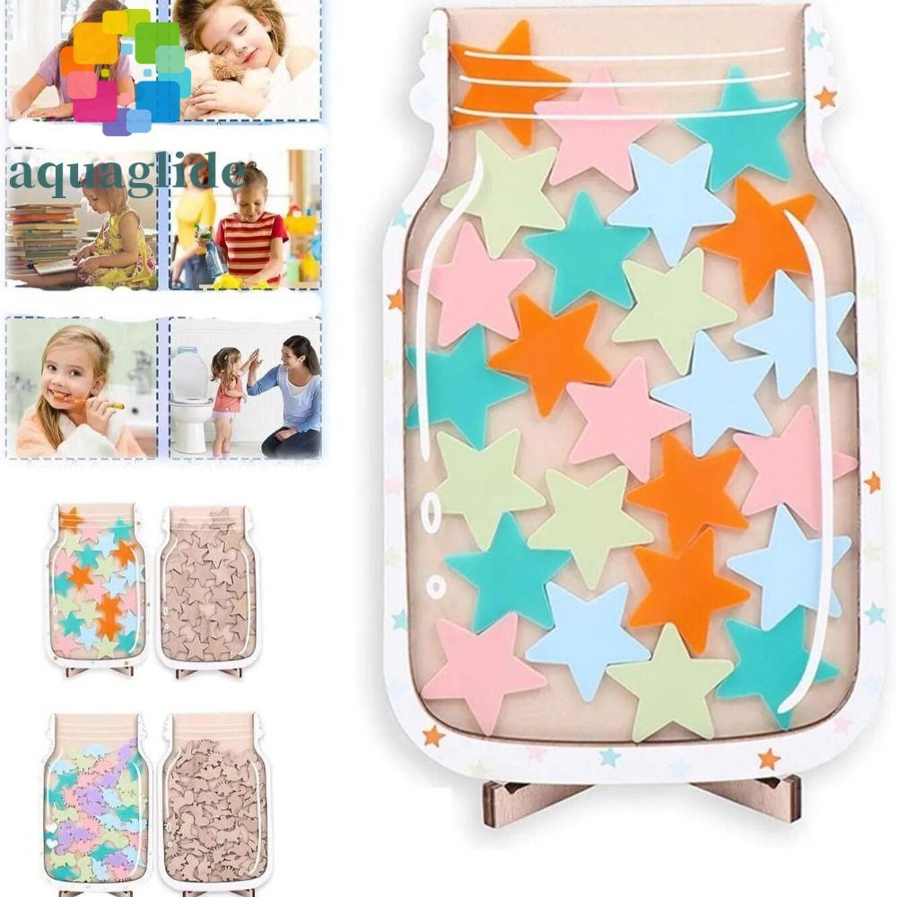 AQUAGLIDE Positive Behavor Rewards Jar, ไม้การ์ตูนเด็ก Star Reward Jars, รับผิดชอบกับวงเล็บ Heart Cl