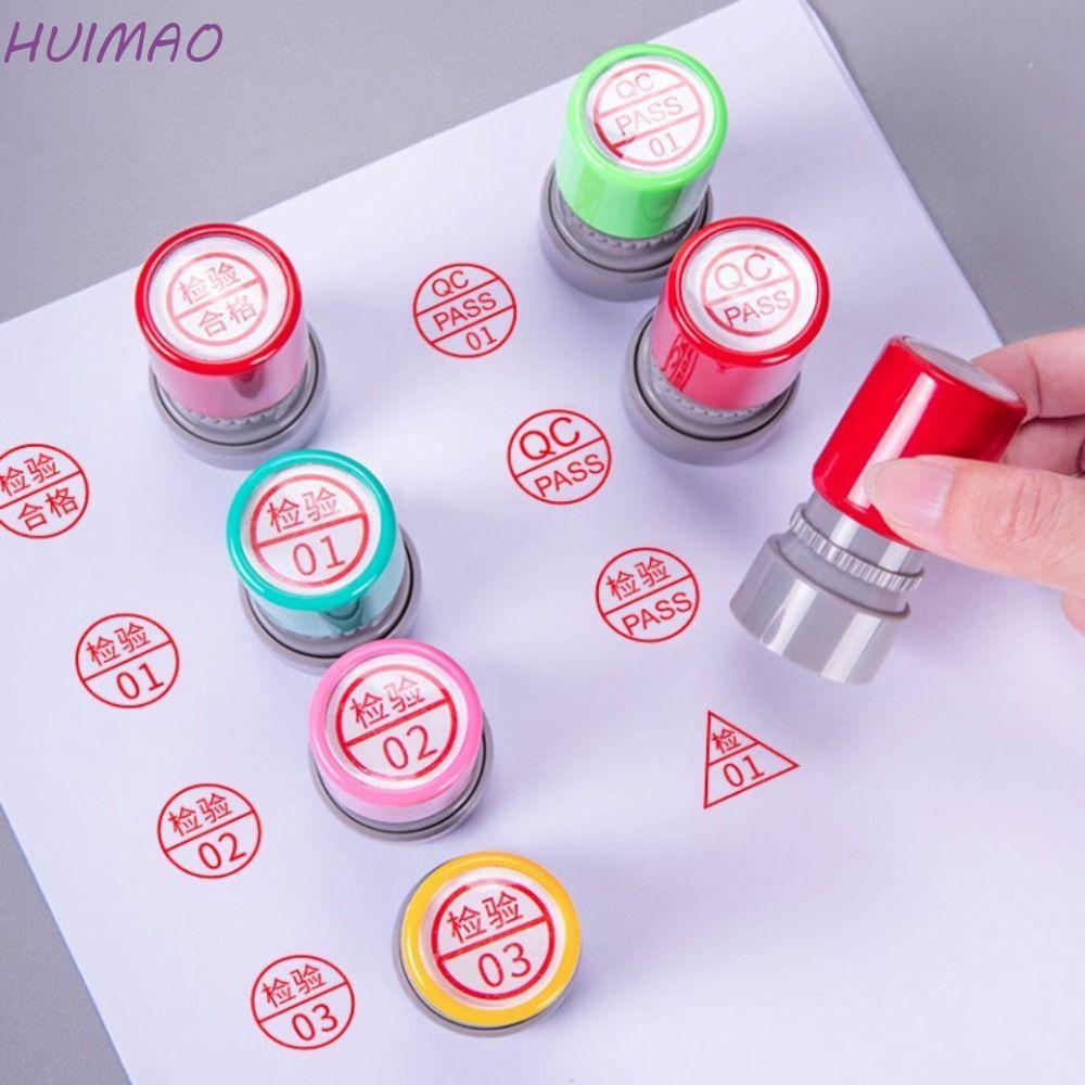 HUIMAO QA QC Inspect Stamp, Self-Inking Time-s Quality PASS Stamp, Portable FQC IPQC IQC Quality Ins