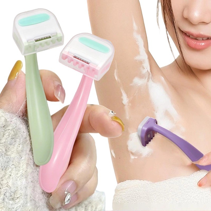 Travel Mini Hair Removal Razor - Aloe Lubricating Bar เครื่องโกนหนวดที่ปลอดภัยสําหรับริมฝีปากรักแร้ขาส่วนตัว