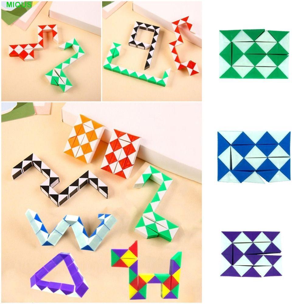 MIQUS Magic Snake Cube, พับที่ถอดออกได้ 24 ความเร็ว Magic Snake ไม้บรรทัด, Cube ปริศนา Transformable