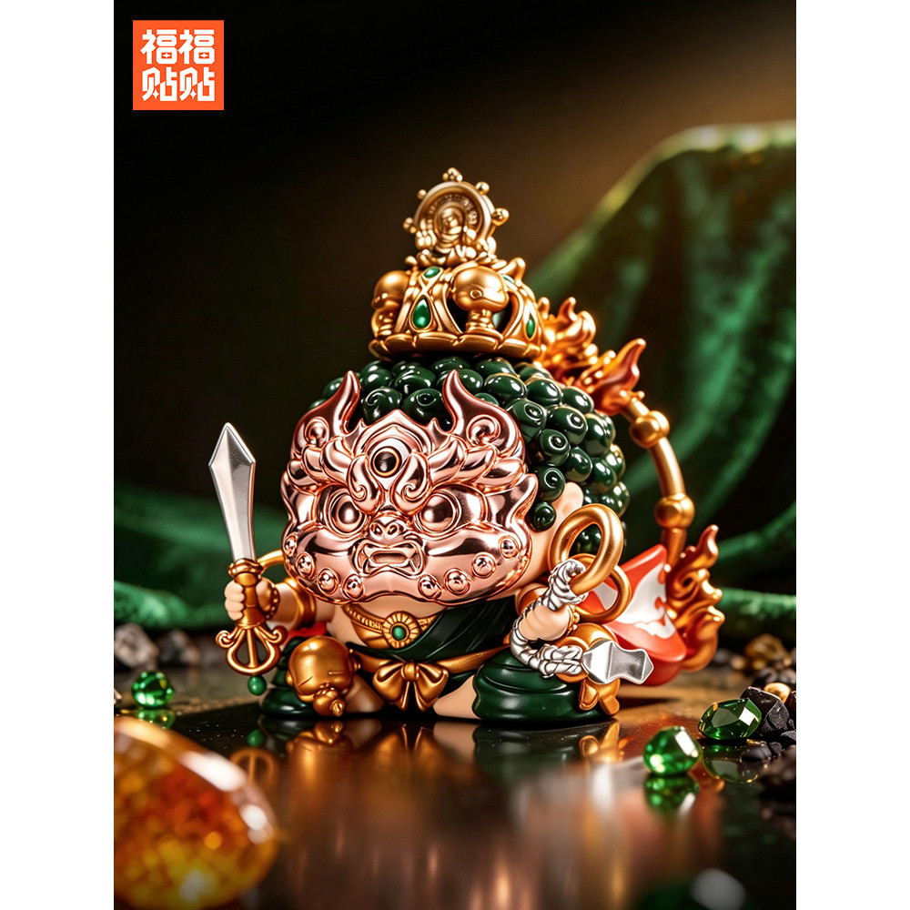 Fu สติ๊กเกอร์ Ming Wang Kai Luck Huigen หน้ากากปรับให้เข้ากับ Fudo Mingwang หน้ากากโลหะแม่เหล็กทํามือของขวัญสร้างสรรค์